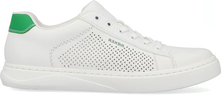 Rieker Witte Leren Sneakers voor Heren Rieker , White , Heren - 41 Eu,44 EU