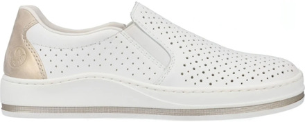 Rieker Witte leren sneakers voor vrouwen Rieker , White , Dames - 38 Eu,37 Eu,41 Eu,40 Eu,39 EU