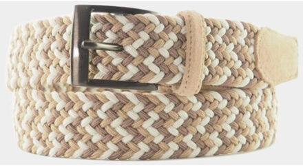 Riem ceintuur vlecht stretch suede 3050/6062 - maat 95 Beige