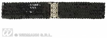 Riem pailletten zwart