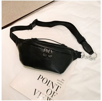 Riem Tas Voor Wome Pu Bbg Voor Vrouwen Mobiele Telefoon Taille Sporttas zwart