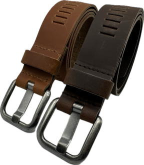 Riem unisex leder cognac bruin 2 pack - 105