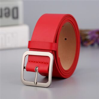 Riem Vrouwelijke Japanse Pin Gesp Decoratie Elegante Eenvoudige Wilde Student Retro Jean Ladie Brede Riem Mode rood