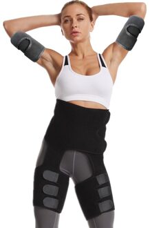 Riem Zwart Zweet Arm Mouw Buik Riem Sport Pak 1 Set 3 Stuks Yoga Body Shaping Afslanken Taille Riem Zwart zoals getoond