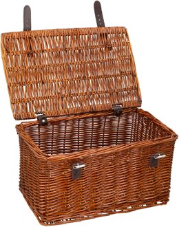 Rieten Fietsmand Voor - Rotan Fietsmand Stuur 30L - Bakkersmand 45 x 30 x 25 cm - Fietskrat Bruin