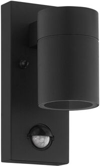 Riga 5 Wandlamp Buiten - Sensor - GU10 - 16,5 cm - Sensor - Zwart