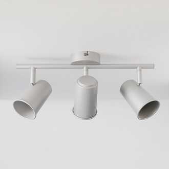 Riga - LED plafondlamp - 3 spots - Draaibaar en dimbaar - GU10 - Kantelbaar - Plafondspot - IP20 voor binnen - Wit