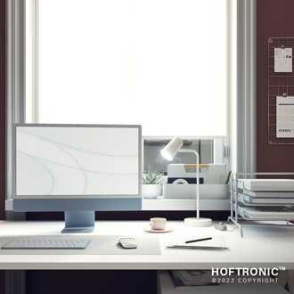 Riga - LED Tafellamp - 4 Watt 345 Lumen - 6500K Daglicht wit- Kantelbaar en Draaibaar - Ingebouwde snoerdimmer - Bureaulamp - GU10 - IP20 voor binnen - Wit