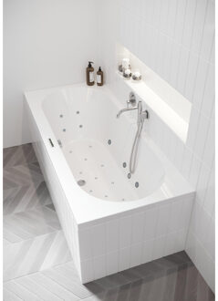 Riho Easypool 3.1 Carolina whirlpoolbad 180x80cm rechts hydro 6+4+2 aero 11 colour speaker touch bediening inclusief poten en afvoer wit B056004005 Wit glans