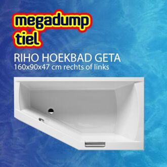 Riho Geta bad 160x90cm acryl Hoekopstelling Links wit B029001005 Wit glans