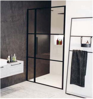 Riho Grid GB104 Nisdeur XL -200x120x30cm - zwart G004005121