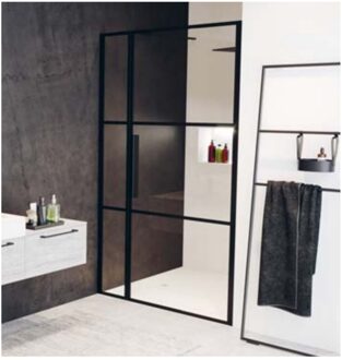 Riho Grid GB104 Nisdeur XL -200x130x30cm - zwart G004006121