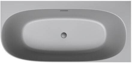 Riho Half Vrijstaand Ligbad Riho Phatos Corner 170x80x57 cm Links Incl. Pop Up Waste, Sifon en Afvoer Stone Grey Grijs