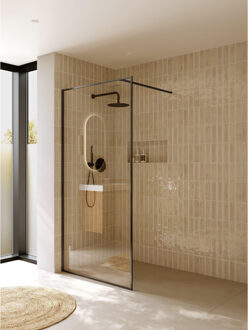 Riho Inloopdouche Riho Define 400 Mat Gunmetal 100x200 cm Incl. Stabilisatiestang