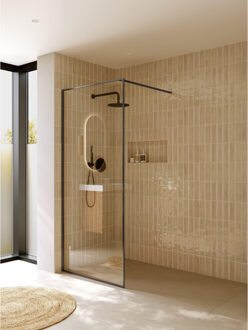 Riho Inloopdouche Riho Define 400 Mat Gunmetal 90x200 cm Incl. Stabilisatiestang