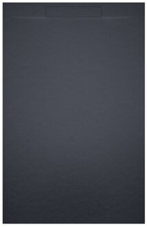 Riho Isola Douchevloer 100x80x3cm Kunstmarmer Leisteen structuur mat antraciet