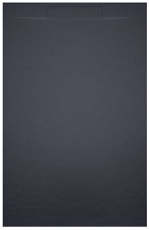 Riho Isola Douchevloer 120x80x3cm Kunstmarmer Leisteen structuur mat antraciet