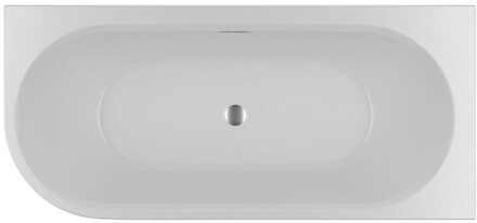 Riho Ligbad Halfvrijstaand Riho Desire Corner Links 170x77x60 Acryl Mat Wit met Fall Overloop en LED Verlichting