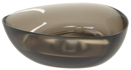 Riho Oviedo waskom - 41x41x13cm - solid surface - semi transparant - frosted umber W021001F02