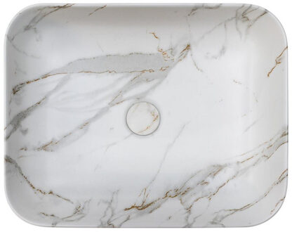 Riho Waskom Riho Marmic Rechthoek 50x39x13 cm Mat Wit Marmer Keramiek Riho
