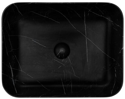Riho Waskom Riho Marmic Rechthoek 50x39x13 cm Mat Zwart Marmer Keramiek