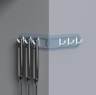 Rij Hoek Haak 6 Haken Opvouwbare Kapstok Hanger Sleutelhouder Muur Wieszak Woondecoratie Accessoires Keuken Haken GG27 licht grijs
