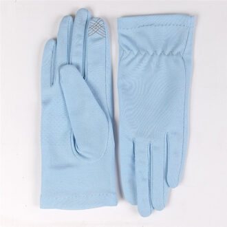 Rijden Handschoenen Vrouwelijke Zonnebrandcrème Dunne Stijl Zomer Ademend Antislip Vijf Vingers Vrouw Handschoenen Wijsvinger Touchscreen SZ103W1 Blauw / S