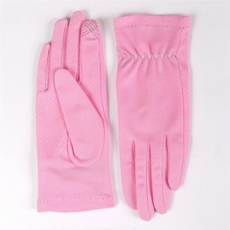 Rijden Handschoenen Vrouwelijke Zonnebrandcrème Dunne Stijl Zomer Ademend Antislip Vijf Vingers Vrouw Handschoenen Wijsvinger Touchscreen SZ103W1 roze / L