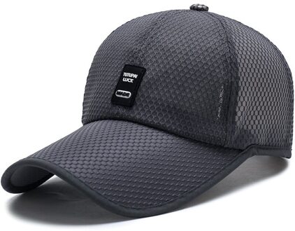 Rijden Vissen Vizieren Cap Ademend Mesh Sport Zomer Hoed Tennis Golf Caps Vrouwen Mannen Streetwear Uv Bescherming Panama Donkergrijs