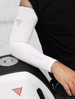 Rijden Zonnebrandcrème Mouwen Motorfiets Arm Mouwen Reflecterende Professionele Ademende Quick Dry Elastische Anti Slip Delicate Motowolf wit / M