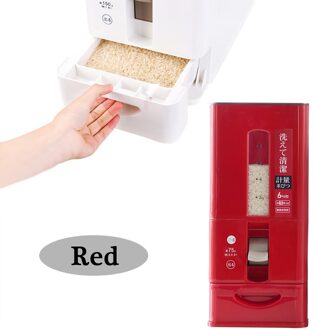 Rijst Opbergdoos Verzegelde Rijst Opbergdoos Granen Bonen Meel Opslag Vat Meetbare Rijst Emmer 6Kg Thuis Supply Rood