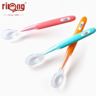 Rikang Baby Bestek Baby Lepel Temperatuurgevoelige Lepel Voor Baby Baby Bestek 2in 1/Set Kinderen Voedsel Babyvoeding gereedschap RK-3770-willekeurig