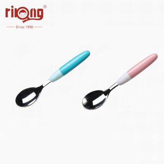 Rikang Baby Bestek Baby Lepel Temperatuurgevoelige Lepel Voor Baby Baby Bestek 2in 1/Set Kinderen Voedsel Babyvoeding gereedschap RK-3807-willekeurig