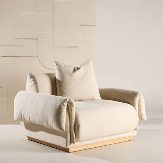 Rikki gestoffeerde fauteuil beige