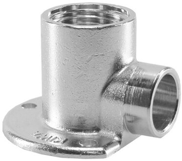 Riko Messing Soldeer Muurplaat Laag 1/2x15 Nikkel