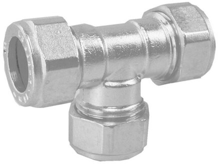 Riko P-701 Messing Knel T-Stuk 10 mm Vernikkeld