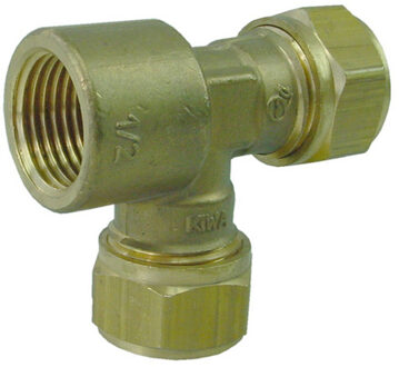 Riko P-737 Messing Knel T-Stuk 22x22x1/2 Binnendraads