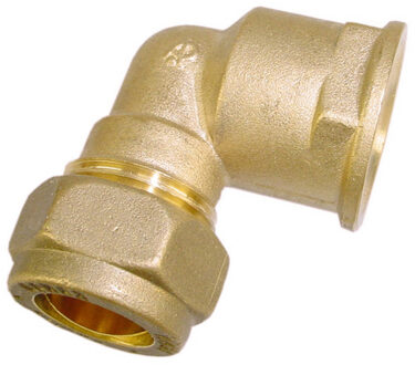 Riko P-803 Messing Knel Kniekoppeling 1 Binnendraads x 28