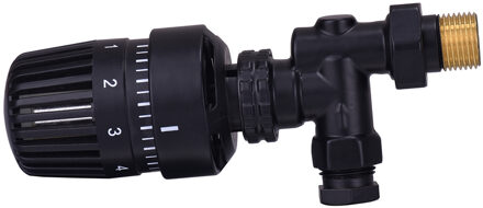 Riko Radiatorventiel Thermostatisch Riko 1/2''x15 mm Axiaal Mat Zwart