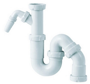 Riko Sifon - Machineaansluiting - 1 1/2inch x 40mm - Universeel - Wit