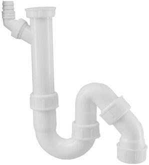 Riko Sifon - Universeel - Wasmachine Aansluiting - 11/2inch x 40mm - Klem - Wit