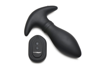 Rim Slide - Sliding Ring Silicone Butt Plug - Zwart - Rim Slide - Sliding Ring Silicone Butt Plug - Zwart