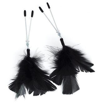 Rimba Zweep Met Aluminium Handvat En Suède Lederen Strengen (kort) Zilver / Zwart