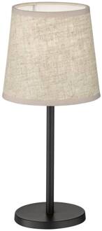 Rimini tafellamp, linnen, beige/zwart, E14, 30 cm beige, zwart