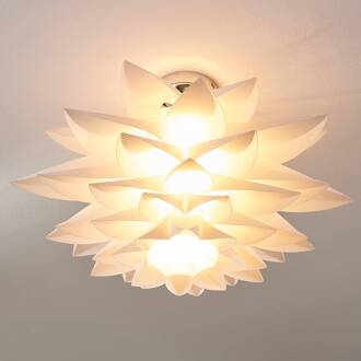 Rimon - plafondlamp met bloemen in het wit chroom, wit