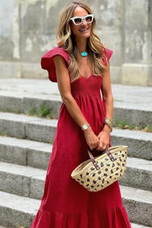 Rimpelcorselet Maxi Jurk Bruin