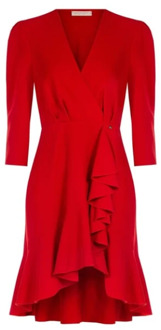 RINASCIMENTO Vloeibare stoffen korte jurk met ruches Rinascimento - Cfc0019504002 Rinascimento , Red , Dames