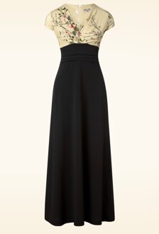 Rinda floral maxi jurk in zwart Zwart/Multicolour