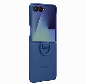 Ring Case (Silicone) voor Samsung Galaxy Z Flip7 5G Telefoonhoesje Blauw