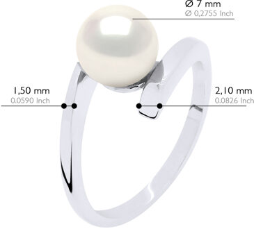 Ring Echte Cultuur Zoetwaterparel Rond 7-8 mm Wit - L 1/2
